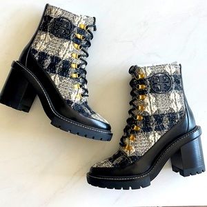 NEW Tory Burch Tweed Miller Lug Sole Bootie